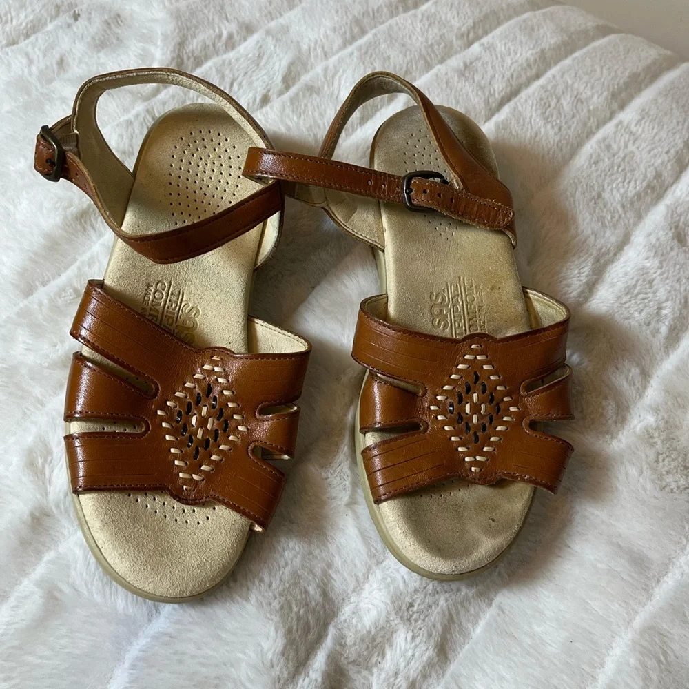 SAS Women’s 4 Huarache Antique Tan Brown Leather Strappy Sandal Boho Spring Fall